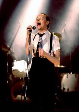 Joe Jackson performs on the TV show "Solid Gold"..1984.. Credit: Ron Wolfson / Stock Photos