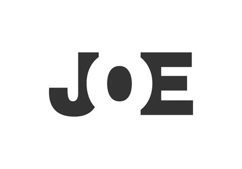 JOE logo design. Initial letter J O E bold font style for tech startups, co.. Stock Illustration