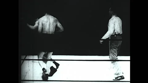 Joe Louis vs Max Schmeling 1936 Stock Footage 143579320