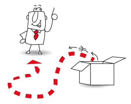 Joe is out of the box Stock Illustration