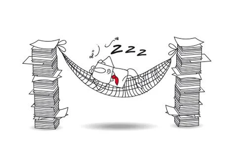 Joe is  sleeping in a hammock Stock Illustration