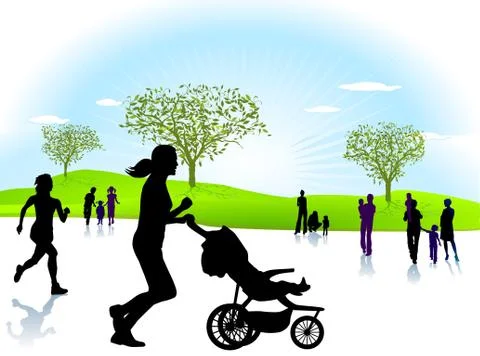 Joggen mit Kind Stock Illustration