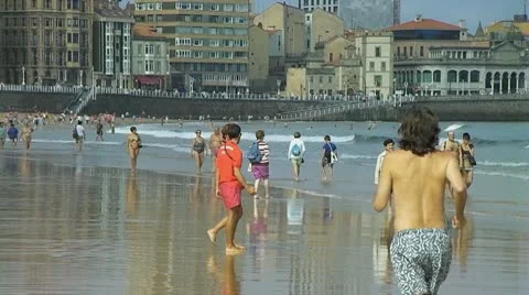 Jogger on the coast Stock Footage 8909326