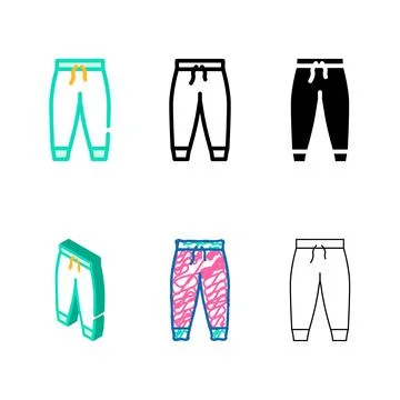 Jogger pants boy baby set cloth color icon vector Stock Illustration