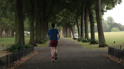 Jogger in park Stock Footage 23953662