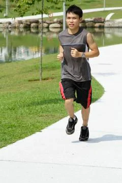 Jogger in the park Stock Photos