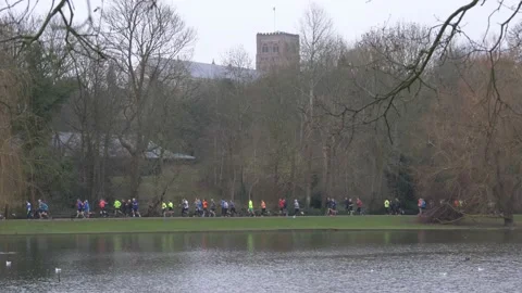 Joggers on a park run Stock Footage 160984609