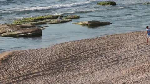 Joggers by the Sea Stock Footage 22896849