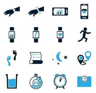 Jogging and workout icons set Stock Illustration