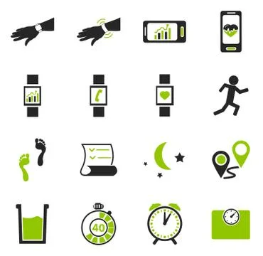 Jogging and workout icons set Stock Illustration