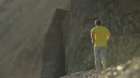 Jogging on the beach. Stock Footage 22156713