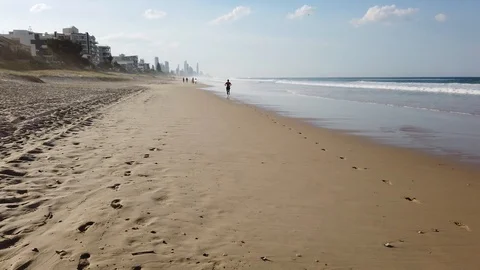 Jogging on the Beach Video stock 113119533