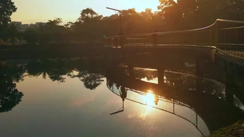 Jogging On Bridge Stock Footage 316276455