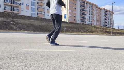 Jogging in the city Stock Footage 264635286