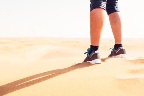 Jogging In The Desert 写真素材