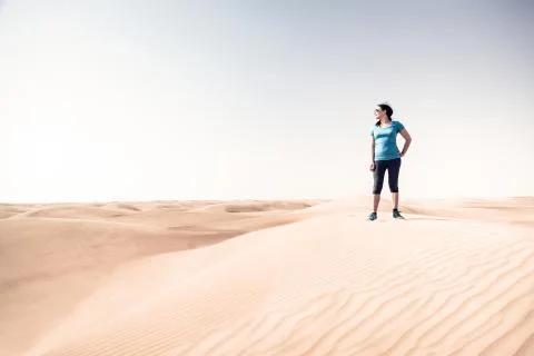 Jogging In The Desert 写真素材