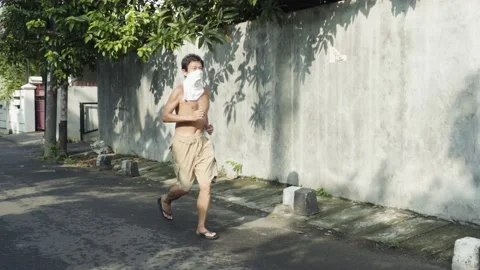 Jogging during a pandemic Stockbeeldmateriaal 156903516