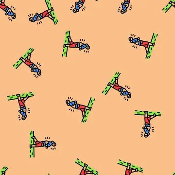 Jogging elderly leisure vector seamless pattern Stock-Illustration