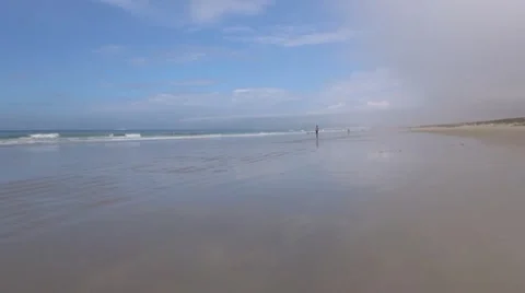 Jogging at great beach Stock Footage 21925866