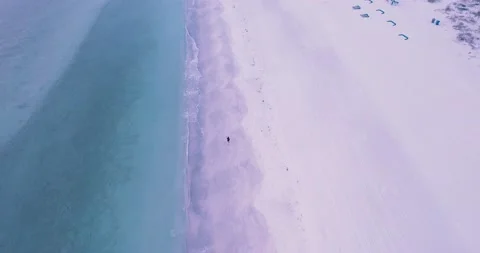 Jogging On Gulf Of Mexico Beach Video stock 165949435