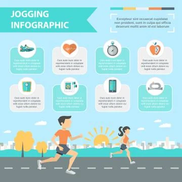 Jogging Infographics Set Stock Illustration