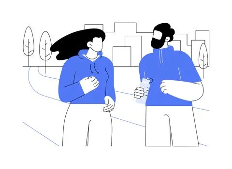 Jogging isolated cartoon vector illustrations. Ilustración de archivo