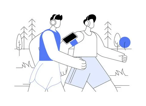 Jogging isolated cartoon vector illustrations. Ilustración de archivo