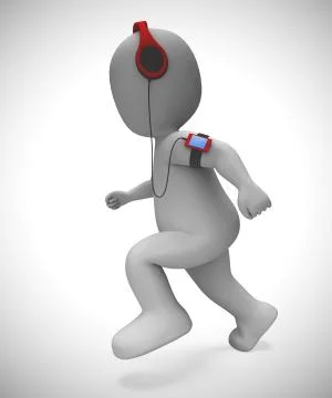 Jogging to keep fit preparation for a marathon - 3d illustration Stock Illustration