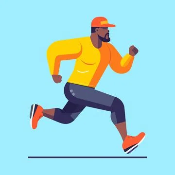 Jogging man. Vector illustration with running man Illustrazione stock