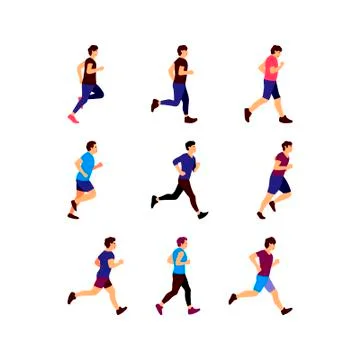 Jogging men Stock Illustration