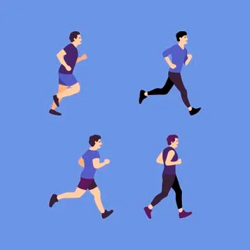 Jogging men Stock Illustration