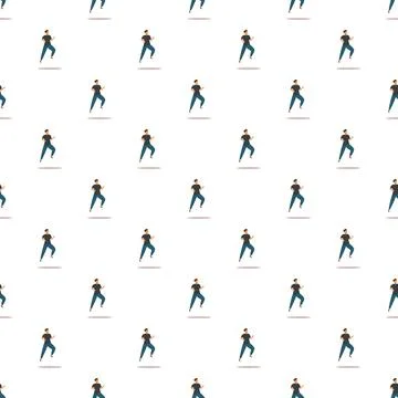 Jogging men pattern creating a seamless fitness background Stock-Illustration