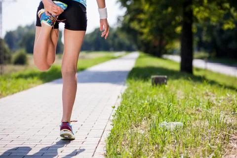 Jogging in the morning Stock Photos
