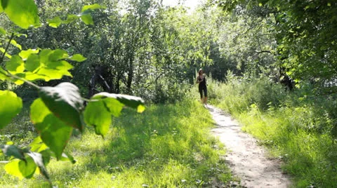 Jogging in nature 스톡 동영상 26909010