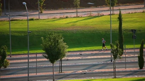 Jogging at park  Stock Footage 8664859