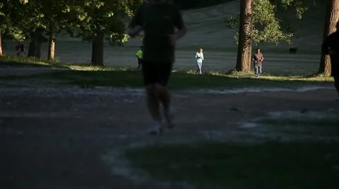 Jogging in the park Stock Footage 11136351