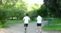 Jogging in the park HD Footage