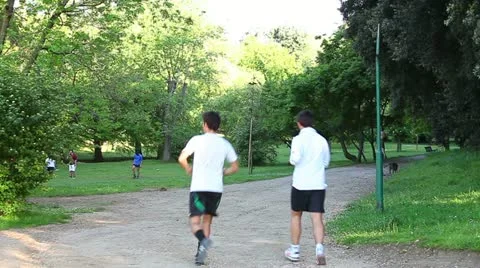 Jogging in the park Stock Footage 11171189