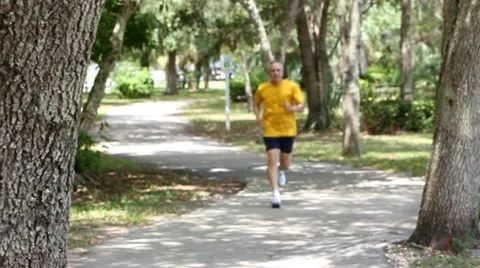 Jogging in the Park Stock Footage 20567079