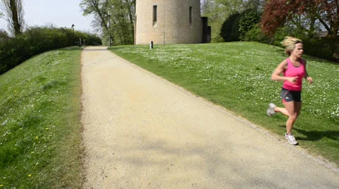 Jogging in the park Stock Footage 23541895