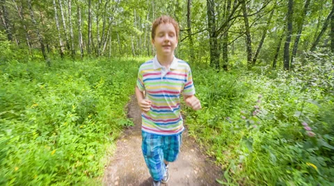 Jogging in park Stock Footage 25848873