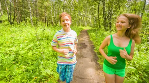 Jogging in park Stock Footage 25859149