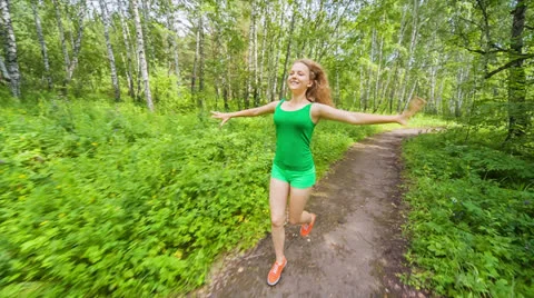 Jogging in park Stock Footage 26365488