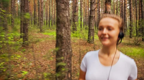 Jogging in park Video stock 27380228