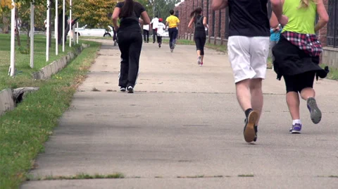 Jogging in the Park Stock Footage 30484966