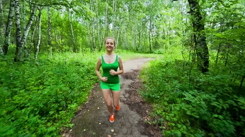 Jogging in park Video stock 35274827