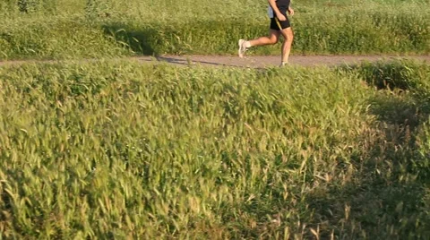 Jogging in the park (pan) Stock Footage 11135675
