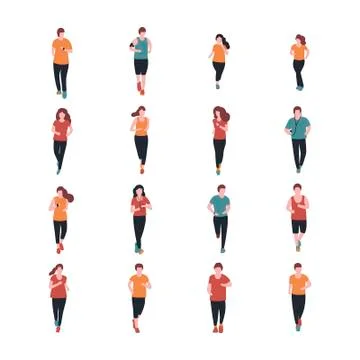 Jogging people Stock Illustration