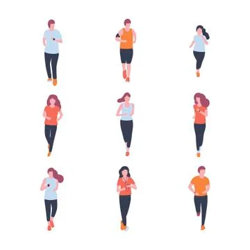 Jogging people Stock Illustration