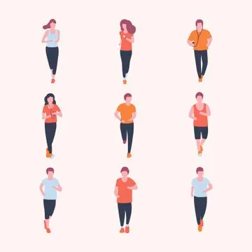 Jogging people Stock Illustration